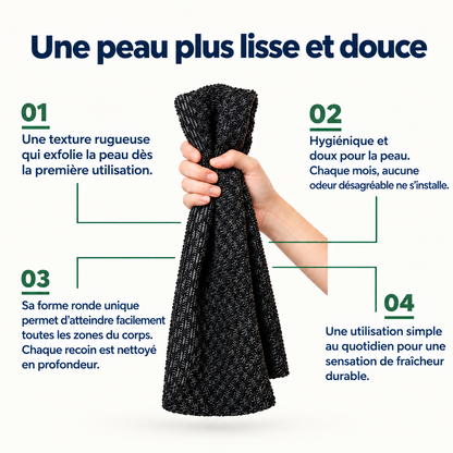 DouceLisse™ — La serviette de douche exfoliante pour une peau plus lisse et douce